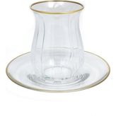 Tiesa Home Linka 6'lı Gerçek Altın Yaldızlı Çay Bardağı Takımı Seti