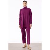 Tığ Triko Balıkçı Yaka Oversize Basic Triko Tunik ERGUVAN