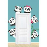 Tilki Dünyası Sevimli Pandalar Kapı Kenarı Duvar Sticker