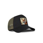 Tilki Logolu Haki-Siyah Trucker Şapka