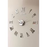 Time Collection 3d Roma Rakamlı Duvar Saati Gümüş