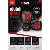 Titan Sport Siyah Boks Eldiveni, Kırmızı Pitbul Baskılı Özel Model