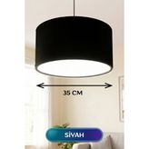 TKÇ Siyah Kumaş Başlıklı Sarkıt Avize 35 cm - 0,5 W - Altın