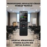 Tokurtech Yeni Model Metal Kasalı HS32 Profesyonel Ses Kayıt Cihazı Uzun Kayıt Süresi Büyük LED Ekranlı Okul Ders Not,toplantı, Röportaj