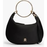 Tommy Hilfiger Kadın Bright Bracelet Hobo Metal Halka Saplı Saten Omuz Çantası - Siyah - Black