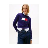 Tommy Hilfiger Kadın Mor Triko Kazak - XL