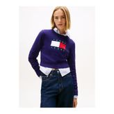 Tommy Hilfiger Kadın Mor Triko Kazak