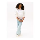 Tommy Hilfiger Kız Çocuk Payetli Script Logolu Sweatshirt - Krem