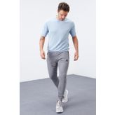 Tommy Life 84651 Gri Melanj Fermuar Cepli Standart Kalıp Jogger Erkek Eşofman Altı