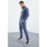 Tommy Life 85159 Yarım Fermuar Dik Yaka Lastik Paça Polar Petrol Erkek Eşofman Takımı
