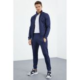 Tommy Life 85160 İndigo Dik Yaka Fermuarlı Standart Kalıp Manşetli Erkek Eşofman Takım