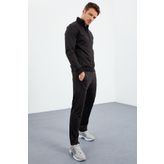 Tommy Life 85162 Siyah Dik Yaka Fermuarlı Standart Kalıp Klasik Paça Erkek Eşofman Takımı