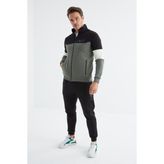 Tommy Life 85186 Çağla - Siyah Dik Yaka Renk Geçişli Standart Kalıp Erkek Eşofman Takımı