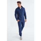 Tommy Life 85193 Indigo Dik Yaka Basic Erkek Polar Eşofman Takımı