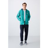 Tommy Life 85236 Deniz Yeşili İndigo Pamuklu Kalın Yumuşak Dokulu Comfort Fit Baskılı Erkek Eşofman Takımı