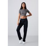 Tommy Life 94185 İndigo Yüksek Bel Cepli Rahat Form Klasik Paça Kadın Eşofman Altı