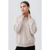 TOMMY LIFE Bej Basic O Yaka Oversize Kadın Sweatshirt - 97053
