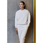 TOMMY LIFE Bej Basic Pamuklu O Yaka Rahat Form Lastik Paça Kadın Eşofman Takım - 95287