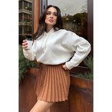 Tommy Life Ekru Reglan Kol Basic Kapüşonlu Oversize Sweatshirt Tunik - 97242 - XL