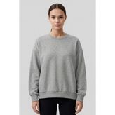 Tommy Life Gri Melanj Basic O Yaka Oversize Kadın Sweatshirt - 97053