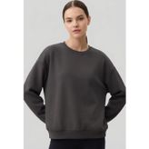 TOMMY LIFE Koyu Gri Basic O Yaka Oversize Kadın Sweatshirt - 97053