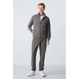Tommy Life Koyu Gri Pamuklu Kalın Yumuşak Dokulu Comfort Fit Basic Erkek Eşofman Takım - 85260