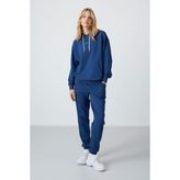 Tommy Life Parlament Kapüşonlu Kanguru Cep Oversize Lastik Paça Kadın Eşofman Takımı - 95288 - 2XL