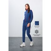 Tommy Life Parlament Kompakt Pamuklu Kalın Pürüzsüz Dokulu Dik Yaka Oversize Fit Kadın Eşofman Takım - 95340