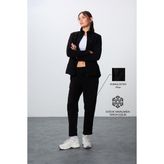 Tommy Life Siyah Kalın Yumuşak Dokulu Dik Yaka Oversize Nakışlı Polar Kadın Eşofman Takım -95339 - 2XL - Siyah - Siyah
