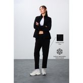 Tommy Life Siyah Kalın Yumuşak Dokulu Dik Yaka Oversize Nakışlı Polar Kadın Eşofman Takım -95339 - Siyah - Siyah