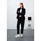 TOMMY LIFE Siyah Kalın Yumuşak Dokulu Dik Yaka Standart Kalıp Nakışlı Polar Kadın Eşofman Takım -95339