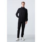 Tommy Life Siyah Pamuklu Kalın Yumuşak Dokulu Comfort Fit Basic Erkek Eşofman Takım - 85260 - XL - Siyah - Siyah