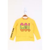 Toontoy Kids Letis Go Baskılı Sarı Kız Çocuk T-shirt