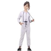 Toontoy Kız Çocuk Beli Bağçıklı Kapşonlu Tulum Gri Melanj 12 YAŞ