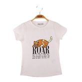 Toontoy Leopar Baskılı Pullu Ekru Kız Çocuk T-shirt