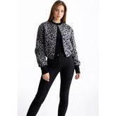 Topshow Gri Leopar Kaşe Ceket - 42