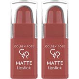 Toptan Budur Matte Ruj (Mini) No:27 - Ruj 2'li Set - .