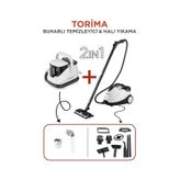 Torima JJB-747 Koltuk ve Halı Yıkama Makinesi + CB-08C Çok Fonksiyonlu Buharlı Temizleyici - Beyaz