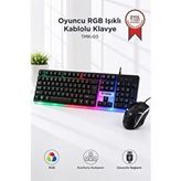 Torima TMK-03 Siyah RGB Kablolu Gaming Klavye Mouse Seti