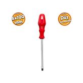 Tornavida Düz Tornavida Kırmızı Plastik Sap 6X100 Mm