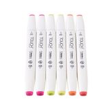 Touch Brush Marker Flourescent Colors 6'lı Set