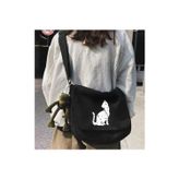 Touz Moda Gothic Cat Siyah Postacı Çantası