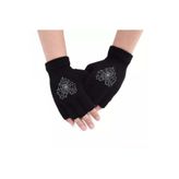 Touz Moda Heart Web Baskılı Unisex Siyah Kesik Çift Eldiven