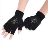 Touz Moda Skull Compass Baskılı Unisex Siyah Kesik Çift Eldiven