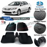 Toyota Corolla 2007-2013 Siyah 3D Havuzlu Paspas