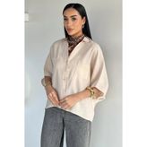 TOZLU Kadın Çift Cepli Oversize Gömlek
