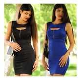 TP101283 Fermuar Detaylı Mini Elbise