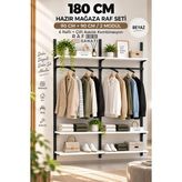 Tr 180 cm Duvar Raf Askılık Sistemi 6 Raflı 2 Modül 200 cm Konik Dikme Hazır Set Beyaz - Çok Renkli - Genel
