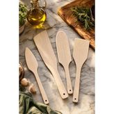 Tr Doğal Diş Budak Ağacı Ahşap Tahta Kaşık Spatula Seti Ağaç Kaşık (4 Lü Set) DŞB-103 - Çok Renkli - Genel