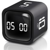 Tr Gt-1 Pomodoro Zamanlayıcı Küp, Flip Timer, Öğrenci Ders Çalışma Saati, 5/10/30/60 Dk & Özel Geri Sayım, Usb Şarjlı, Sessiz/Titreşimli Alarm, Mutfak Kronometresi - Siyah
